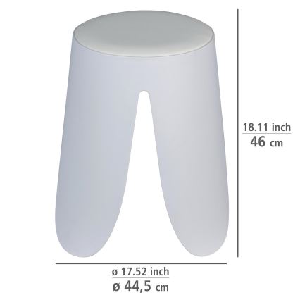 WENKO 26086100 - Taburete COMISO 44,5x46 cm blanco