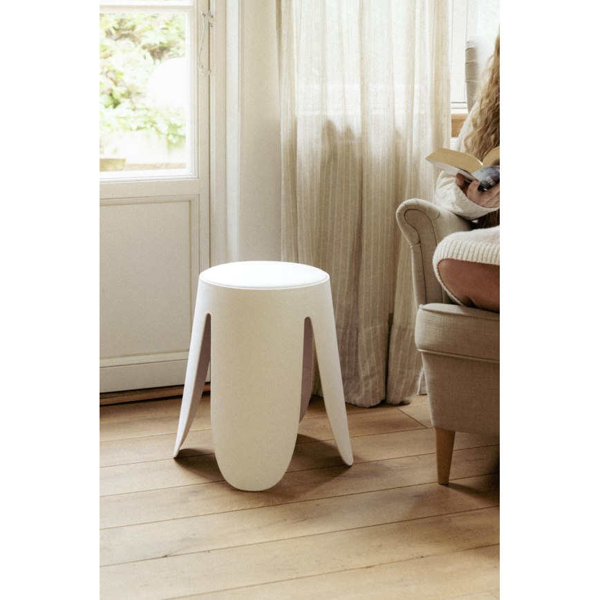 WENKO 26086100 - Taburete COMISO 44,5x46 cm blanco