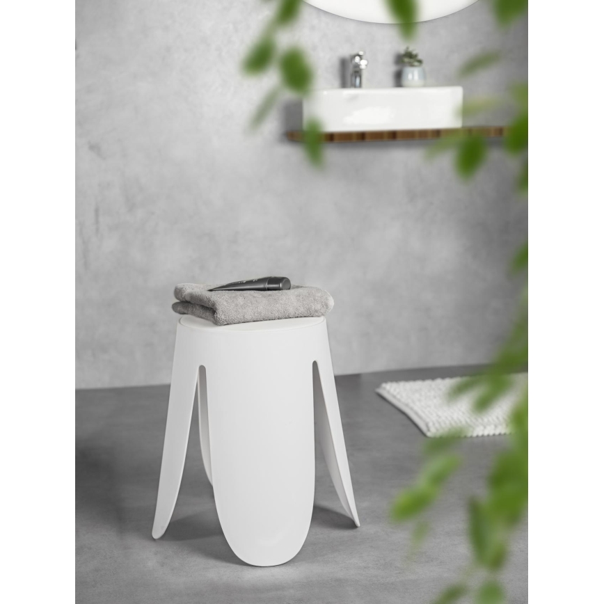 WENKO 26086100 - Taburete COMISO 44,5x46 cm blanco