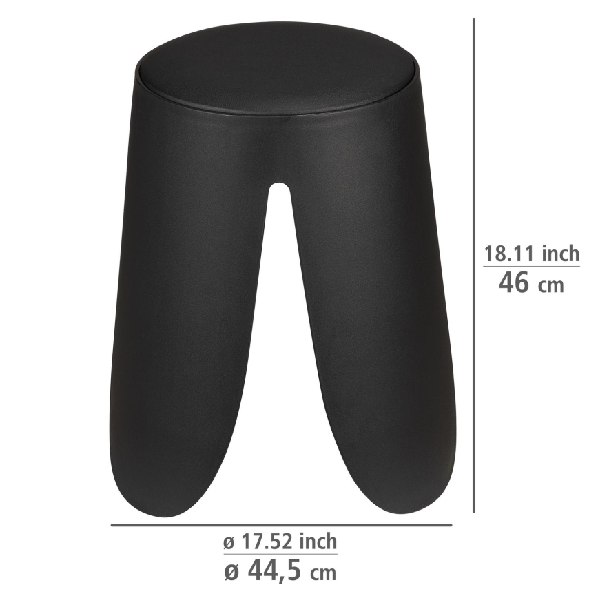WENKO 26087100 - Taburete COMISO 44,5x46 cm negro