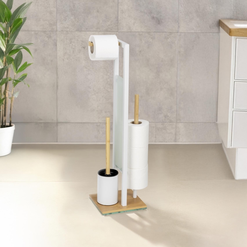 WENKO 26214100 - Set para WC RIVALTA 18x70 cm marrón/blanco