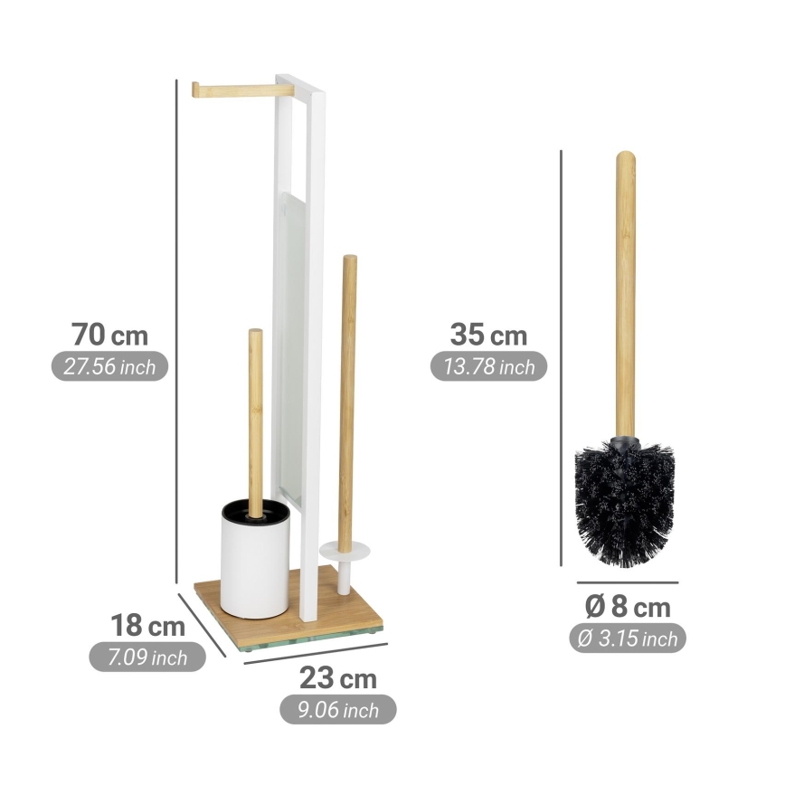 WENKO 26214100 - Set para WC RIVALTA 18x70 cm marrón/blanco