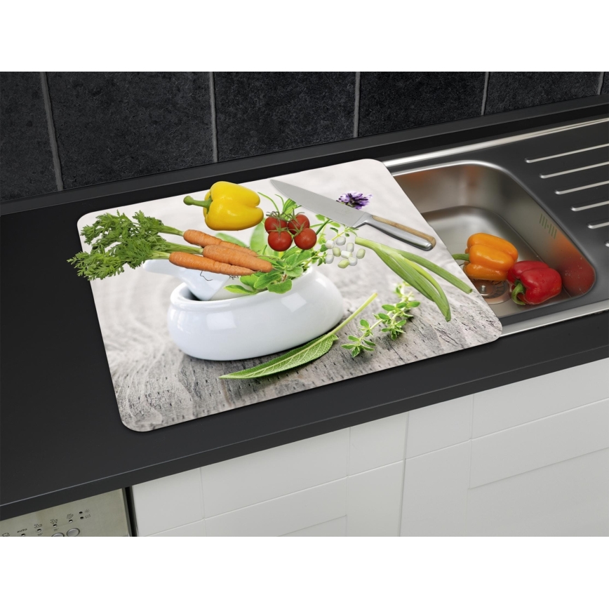 WENKO 2712940500 - Placa protectora ABDECKPLATTE para alimentos, 56 x 50 cm, multicolor/transparente