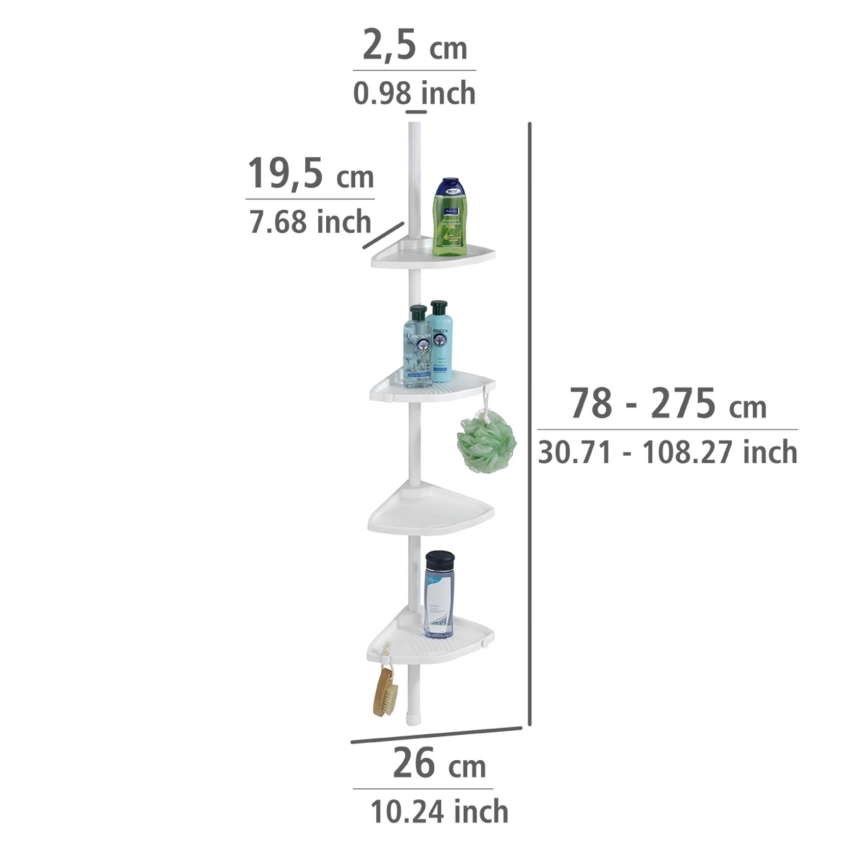 WENKO 3201010100 - Elemento de esquina COMPACT 26x195 cm blanco