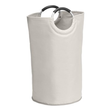 WENKO 3440001100 - Cesto para la ropa STONE 38x72 cm beige/plateado/negro