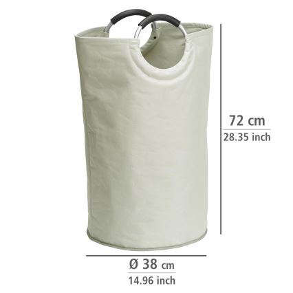 WENKO 3440001100 - Cesto para la ropa STONE 38x72 cm beige/plateado/negro