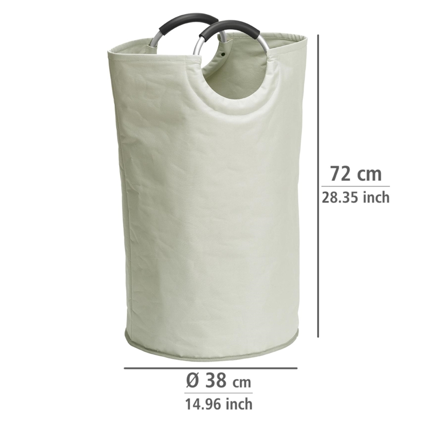 WENKO 3440001100 - Cesto para la ropa STONE 38x72 cm beige/plateado/negro