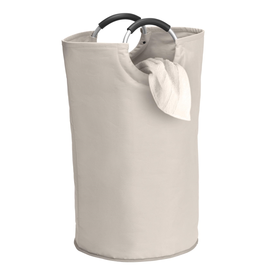 WENKO 3440001100 - Cesto para la ropa STONE 38x72 cm beige/plateado/negro