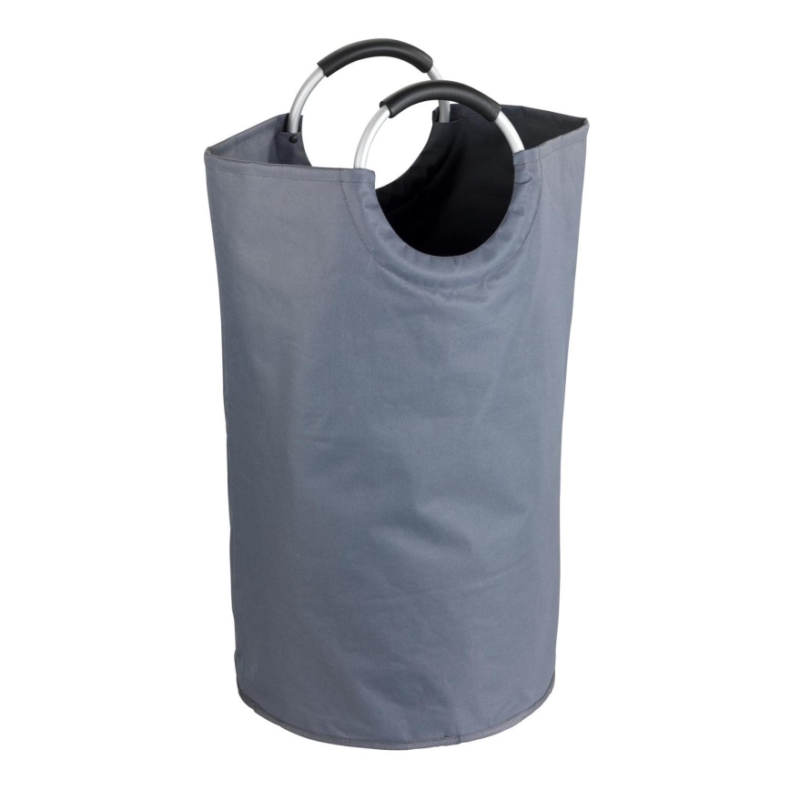 WENKO 3440803100 - Cesto para ropa JUMBO 38x72 cm antracita/plata/negro