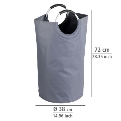 WENKO 3440803100 - Cesto para ropa JUMBO 38x72 cm antracita/plata/negro