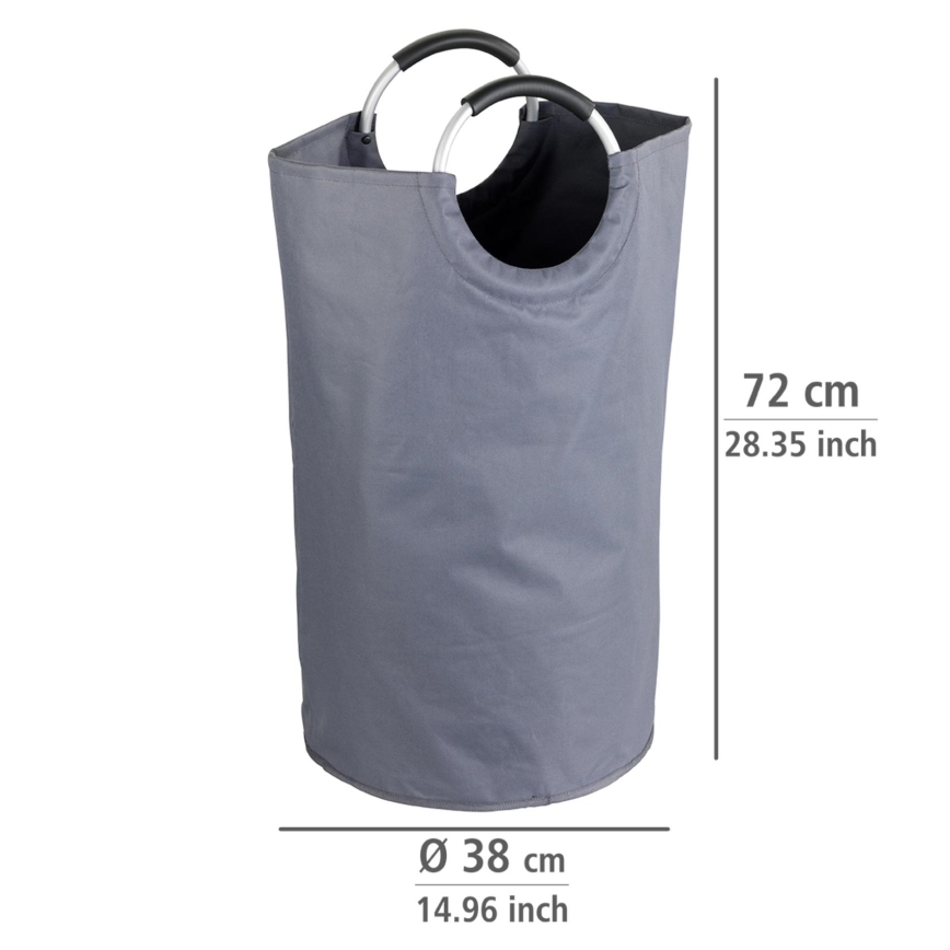 WENKO 3440803100 - Cesto para ropa JUMBO 38x72 cm antracita/plata/negro