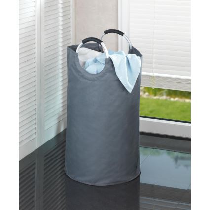 WENKO 3440803100 - Cesto para ropa JUMBO 38x72 cm antracita/plata/negro