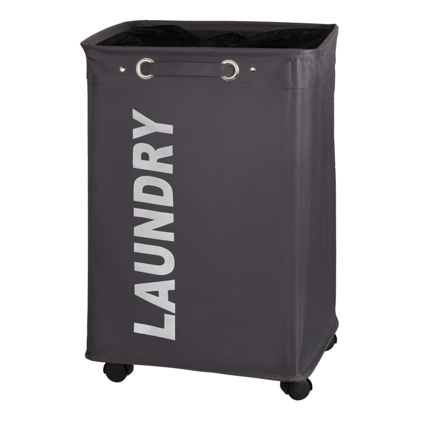 WENKO 3450112100 - Cesta para la ropa QUADRO 40x60 cm gris/negro