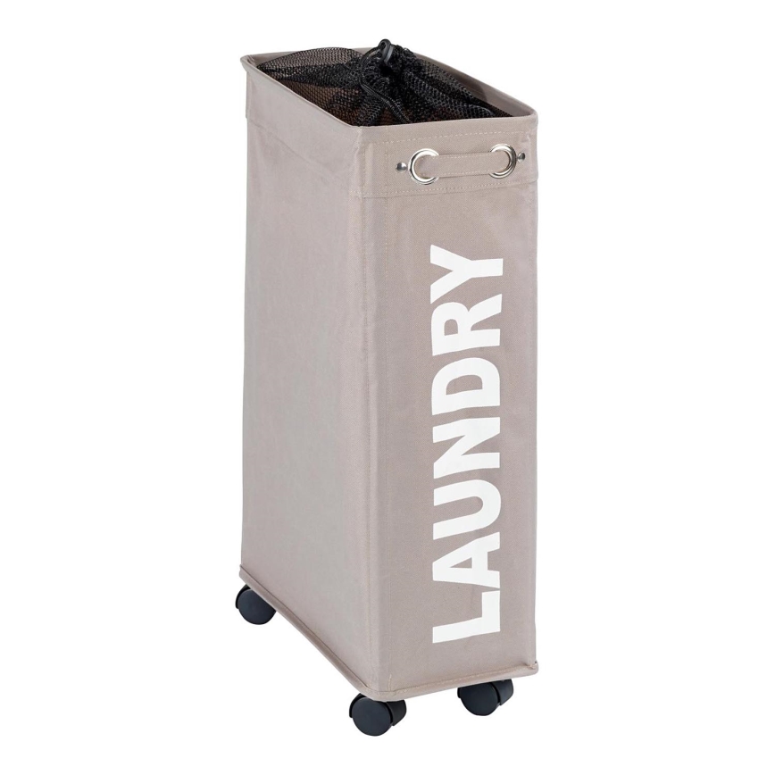 WENKO 3450117100 - Cesto para la ropa CORNO 18,5x60 cm beige/negro