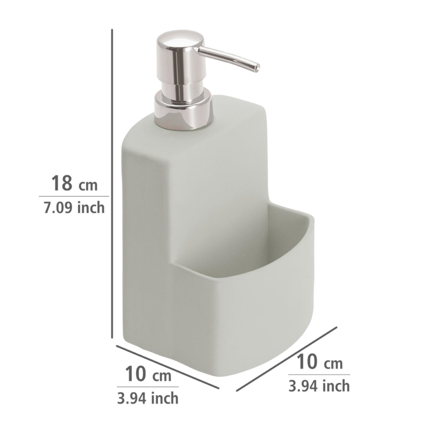 WENKO 3620116100 - Dispensador de jabón FESTIVAL 10x18 cm gris