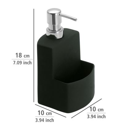 WENKO 3620117800 - Dispensador de jabón FESTIVAL 10x18 cm negro