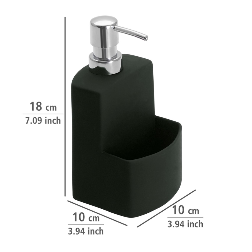 WENKO 3620117800 - Dispensador de jabón FESTIVAL 10x18 cm negro