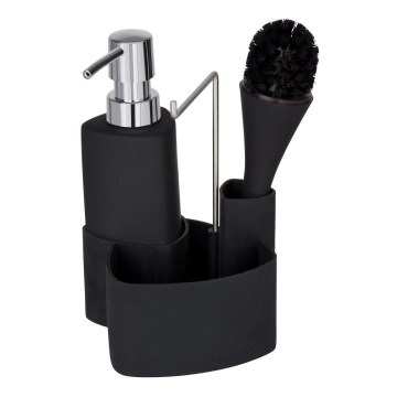 WENKO 3620127800 - Set de lavado EMPIRE 11x19 cm negro/plata