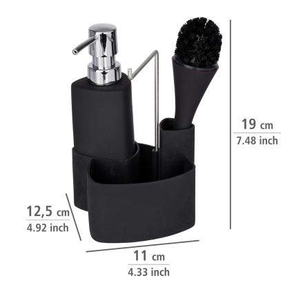 WENKO 3620127800 - Set de lavado EMPIRE 11x19 cm negro/plata