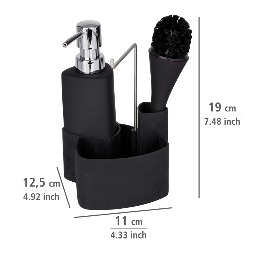 WENKO 3620127800 - Set de lavado EMPIRE 11x19 cm negro/plata