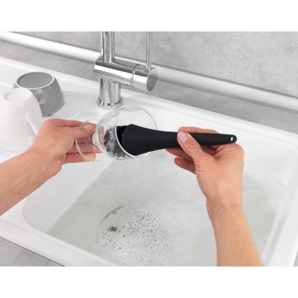 WENKO 3620127800 - Set de lavado EMPIRE 11x19 cm negro/plata