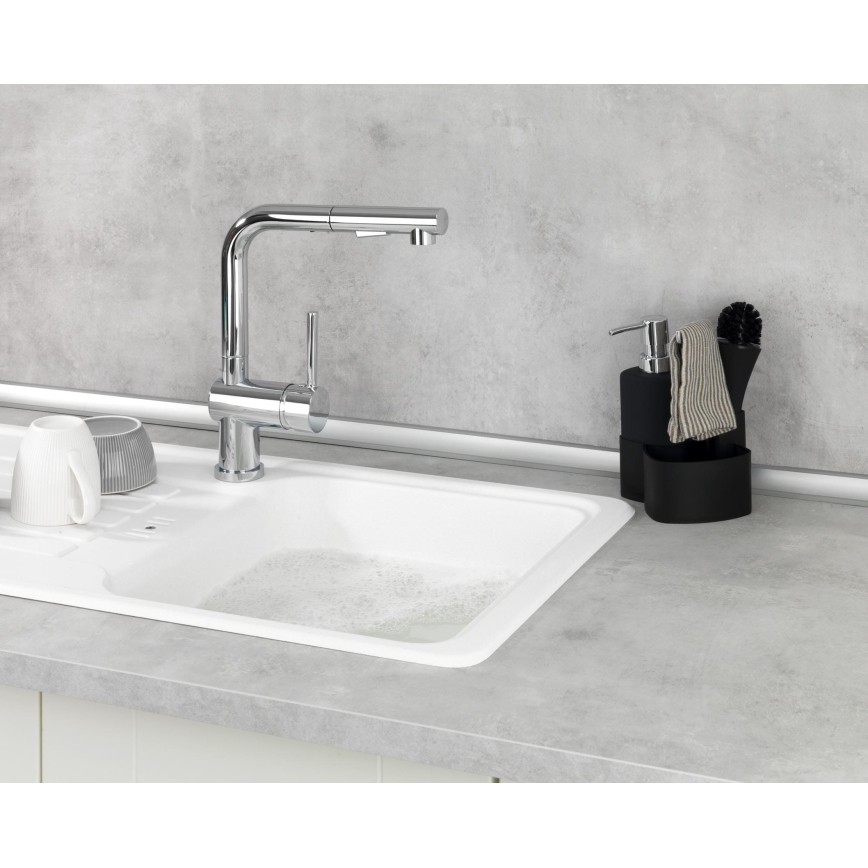 WENKO 3620127800 - Set de lavado EMPIRE 11x19 cm negro/plata