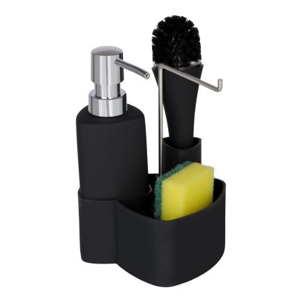 WENKO 3620127800 - Set de lavado EMPIRE 11x19 cm negro/plata