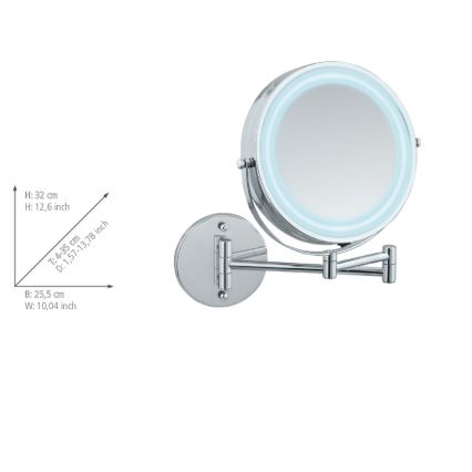 WENKO 3656530100 - Espejo POWER-LOC 25,5x32 cm cromo brillante