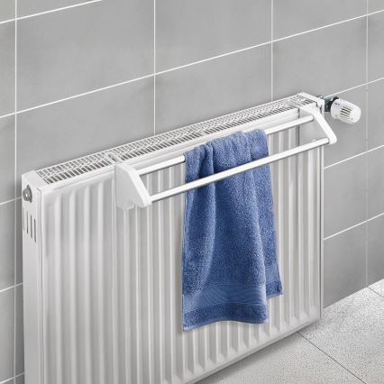 WENKO 3703100 - Tendedero de ropa TWIN 60x13 cm plateado/blanco