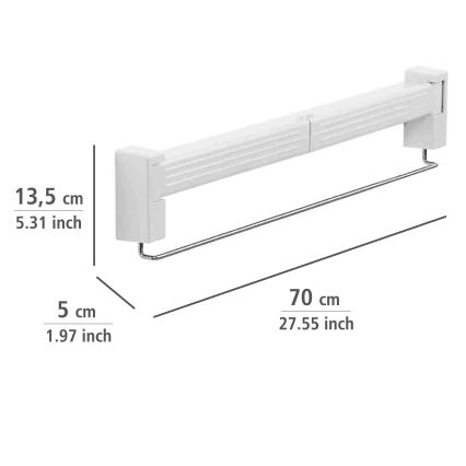 WENKO 3770013100 - Tendedero para ropa BUTTERFLY 70 x 13,5 cm plateado/blanco
