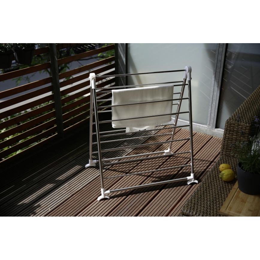 WENKO 3772020100 - Tendedero PROFI 65x150 cm acero inoxidable/plateado/blanco