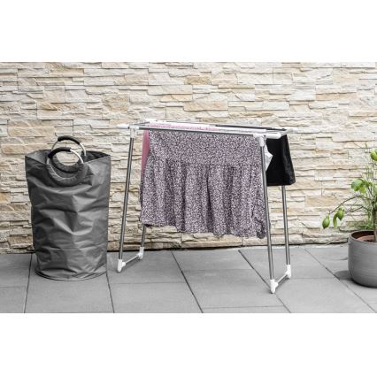 WENKO 3774020100 - Tendedero para ropa PROFI SINGLE 87x79 cm acero inoxidable/plateado/blanco