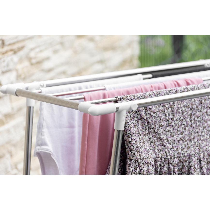 WENKO 3774020100 - Tendedero para ropa PROFI SINGLE 87x79 cm acero inoxidable/plateado/blanco