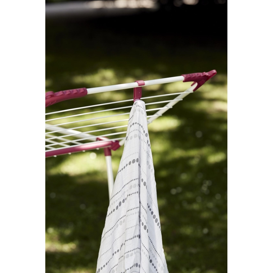 WENKO 3774021100 - Tendedero de ropa SUMMER DRY 153x76 cm blanco/rosa