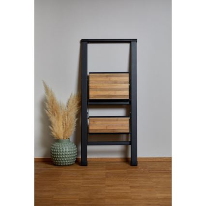 WENKO 50482100 - Escalera ALU-DESIGN 44x101 cm negra