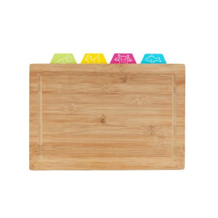 WENKO 53064100 - Tabla de cortar 32,5x22,5 cm marrón/multicolor