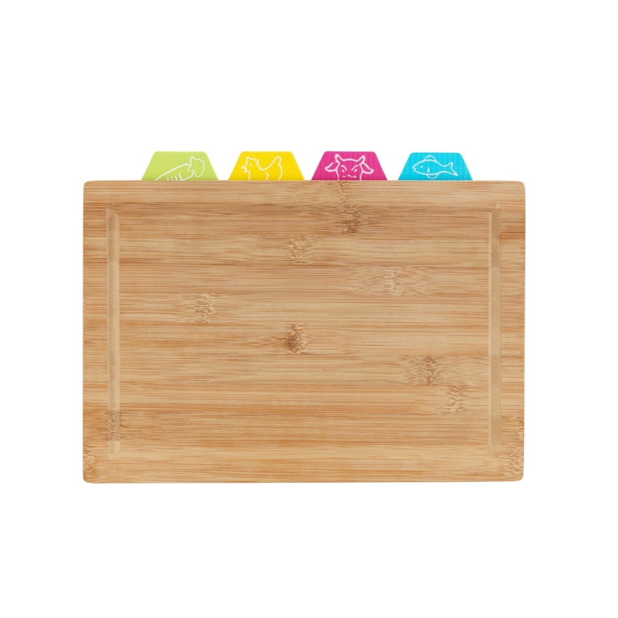 WENKO 53064100 - Tabla de cortar 32,5x22,5 cm marrón/multicolor