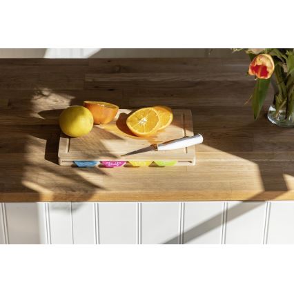WENKO 53064100 - Tabla de cortar 32,5x22,5 cm marrón/multicolor