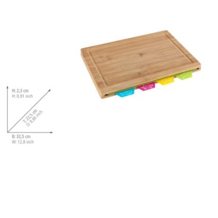 WENKO 53064100 - Tabla de cortar 32,5x22,5 cm marrón/multicolor
