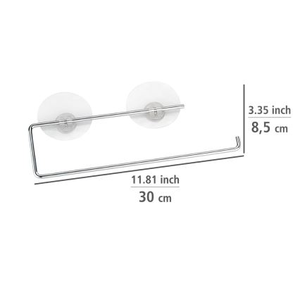 WENKO 53130100 - Soporte para paños STATIC-LOC 30x8,5 cm plateado/transparente