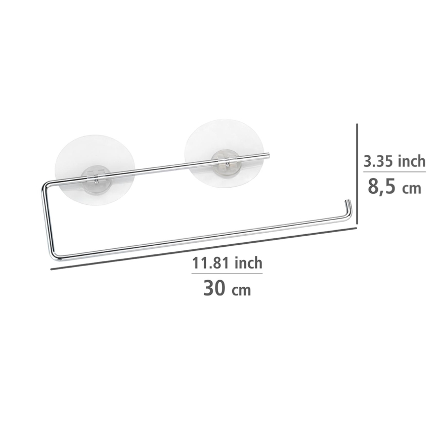WENKO 53130100 - Soporte para paños STATIC-LOC 30x8,5 cm plateado/transparente
