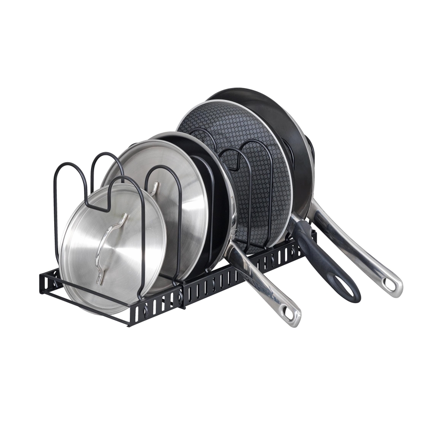 WENKO 53149100 - Soporte para tapas y sartenes 18x18 cm negro