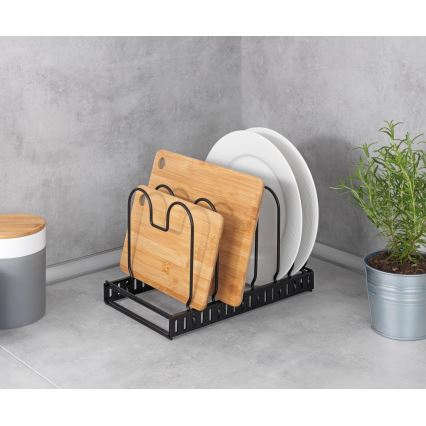 WENKO 53149100 - Soporte para tapas y sartenes 18x18 cm negro