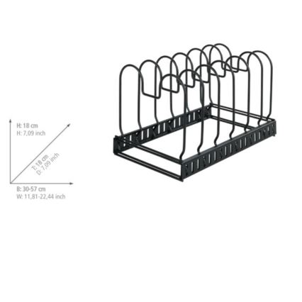 WENKO 53149100 - Soporte para tapas y sartenes 18x18 cm negro