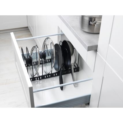 WENKO 53149100 - Soporte para tapas y sartenes 18x18 cm negro