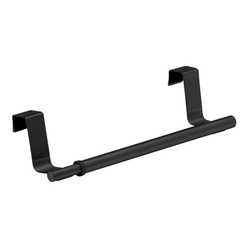 WENKO 53246100 - Soporte para toallas 7x6 cm acero inoxidable/negro