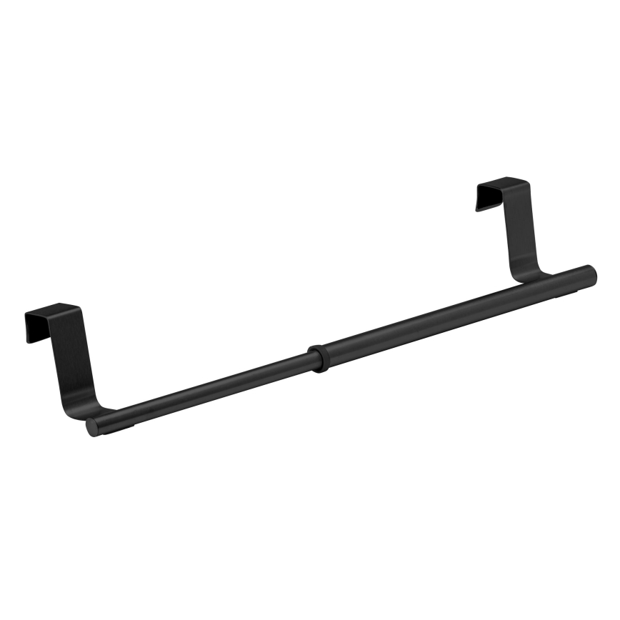WENKO 53246100 - Soporte para toallas 7x6 cm acero inoxidable/negro