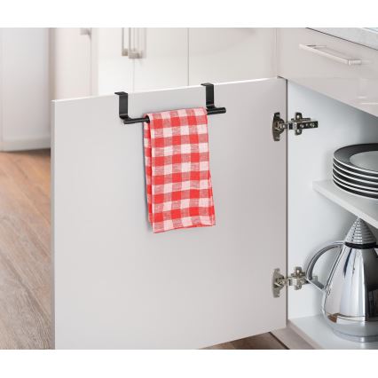 WENKO 53247100 - Toallero 7x6 cm acero inoxidable/negro