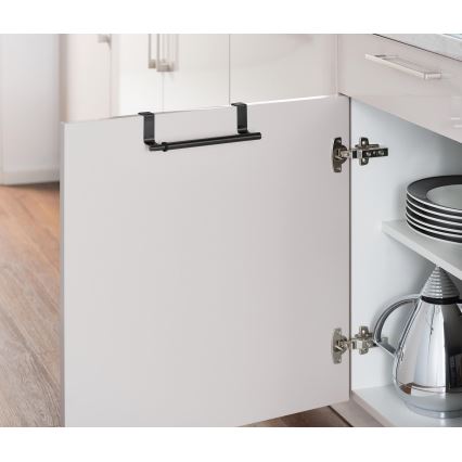 WENKO 53247100 - Toallero ajustable 36-60 cm, acero inoxidable/negro