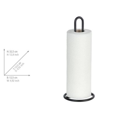 WENKO 53256100 - Soporte para paños de cocina 12,5x32,5 cm negro